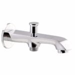 CHROMO BATH TUB SPOUT WITH BUTTON